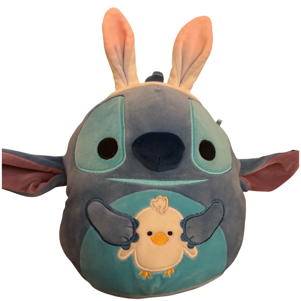 Disney Stitch Plush Kids Medium Blue Easter Bunny Ears Chick Toy